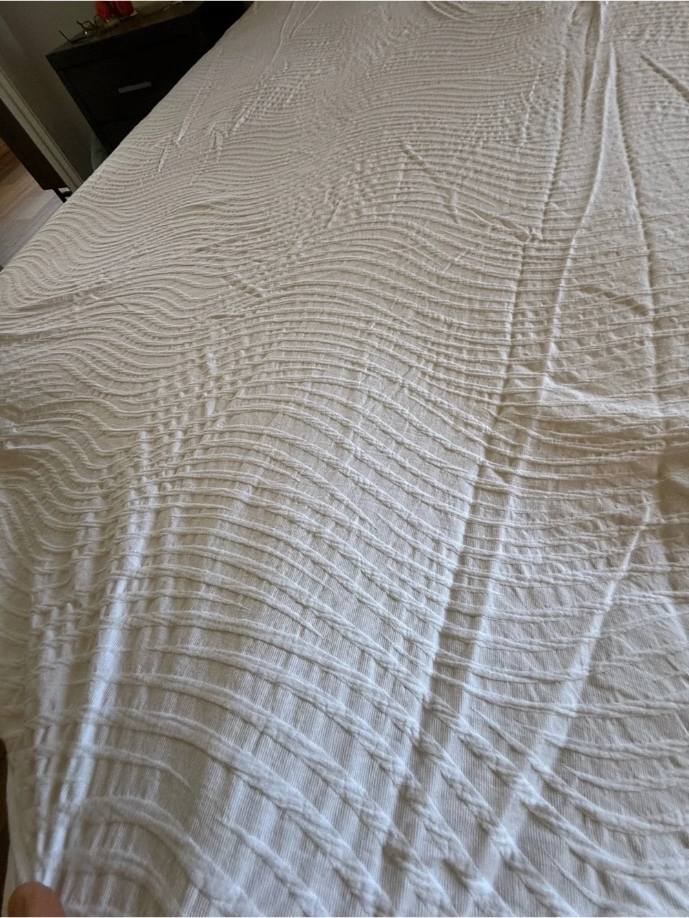 Brooks Brothers Textured White Cotton Duvet & Sham Set, king